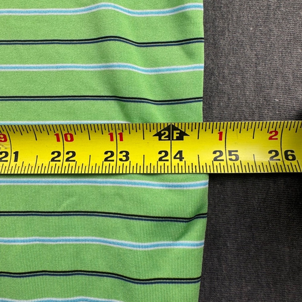 Under Armour Mens XL Lime Green Striped Golf Polo Shirt HeatGear Short Sleeve - Picture 7 of 10